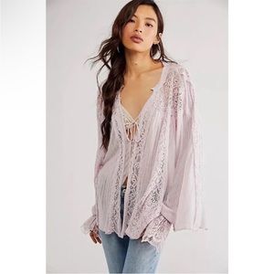 Free People Georgia Lace Tunic in Lavender